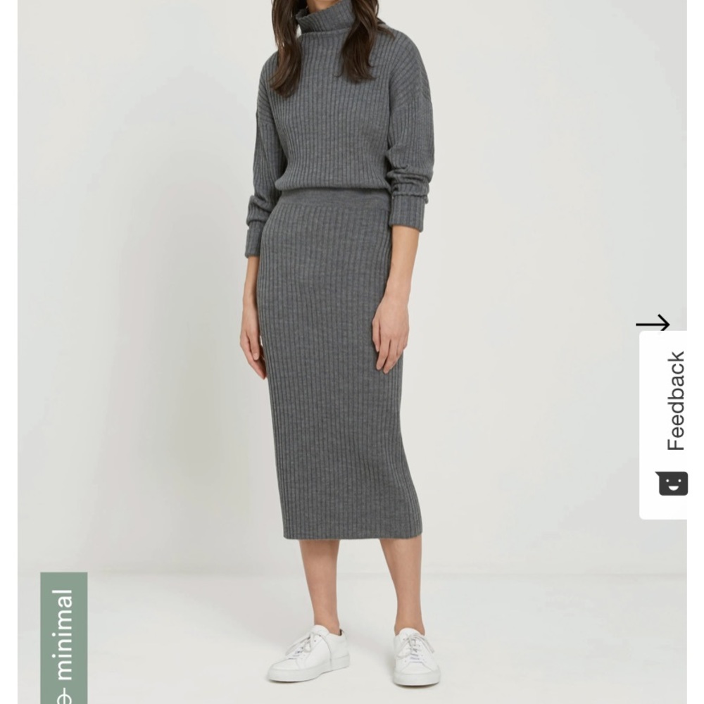 Frank & Oak Merino Wool Midi Skirt